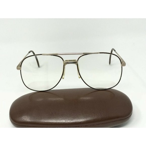 Vintage Viva Eyeglasses MOD1017 BRD 57[]18 140 Eyeglass Gold Brown Aviator Frame - Picture 2 of 12